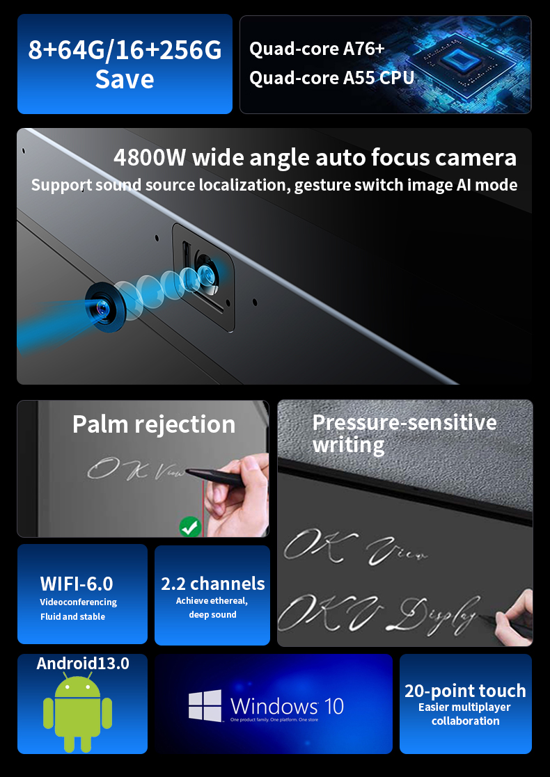 100" 4K Smart Interactive Whiteboard