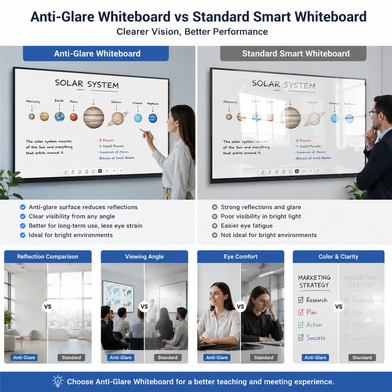 Anti glare nano smart board