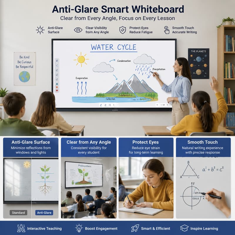 Anti glare nano smart board